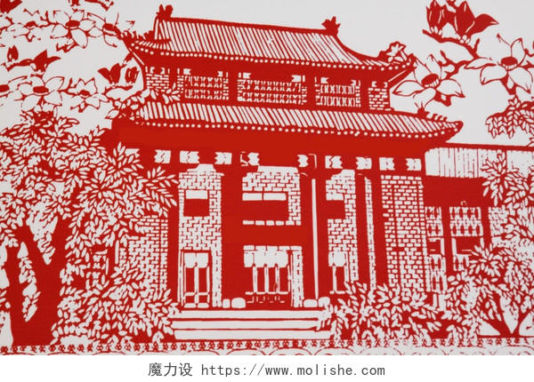 中国房子剪纸图片
